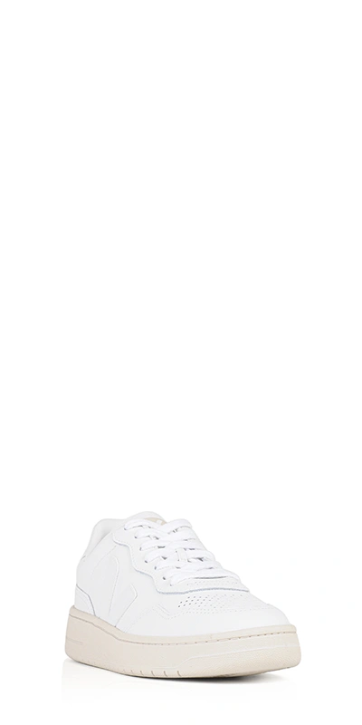 Shop Veja V-90 Leather Sneakers White