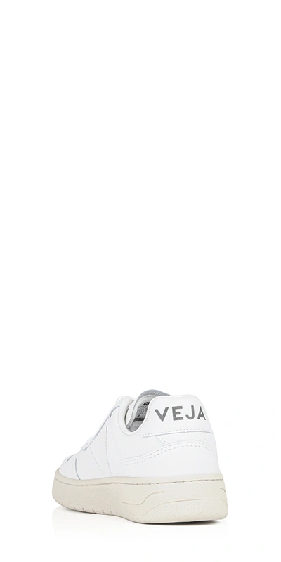 Shop Veja V-90 Leather Sneakers White