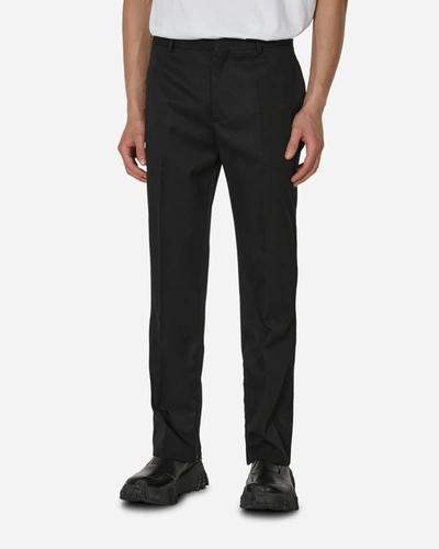 Shop Off-white Embroidered Wool Slim Zip Detail Pants In Black