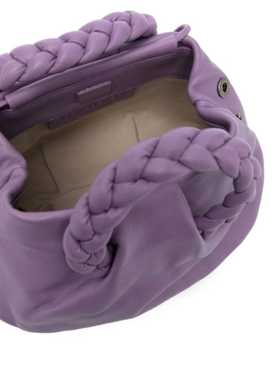 Shop Hereu 'bombon' Purple Handbag With Braided Handles In Shiny Leather Woman In Violet
