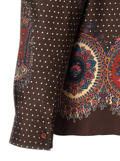 Shop Etro All Over Print Shirt In Brown