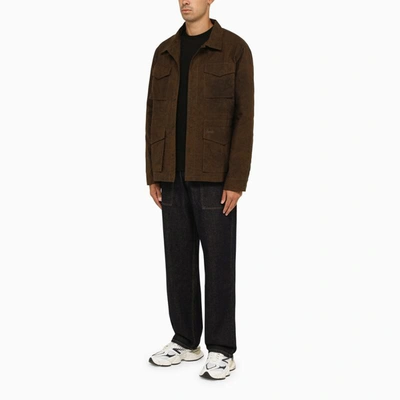 Shop Forét Overshirt With Stained Effect In Brown