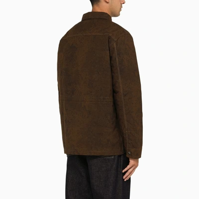 Shop Forét Overshirt With Stained Effect In Brown
