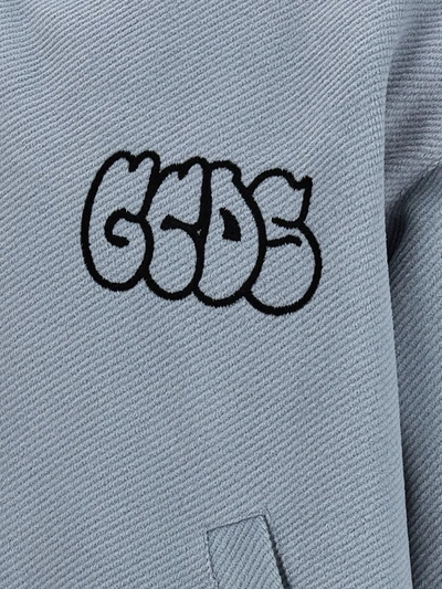 Shop Gcds Logo Bomber Jacket In Light Blue