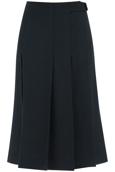 Shop Lemaire Pleated Wrap Skirt In Green