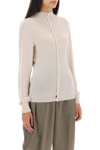 Shop Lemaire Seamless Wool Cardigan In Beige