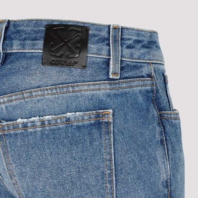 Shop Off-white Slim Flared 5 Pockets Pants In Blue