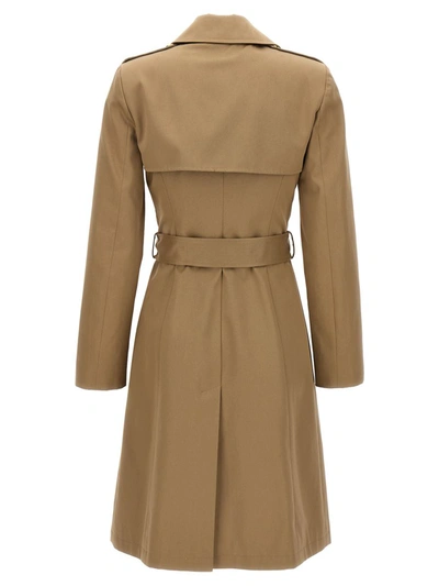 Shop Versace 'medusa' Trench Coat In Beige