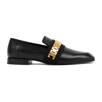 Victoria Beckham Leather Debbie Loafers With Golden Detail In Black
