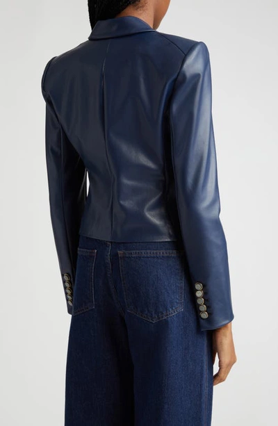 Shop Veronica Beard Nevis Faux Leather Jacket In Dark Slate