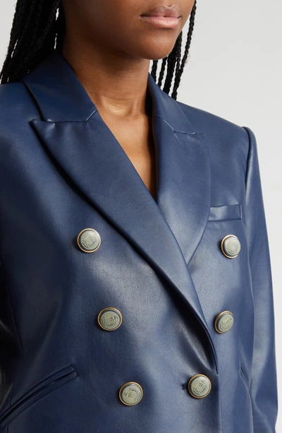 Shop Veronica Beard Nevis Faux Leather Jacket In Dark Slate