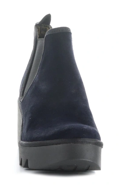 Shop Fly London Byne Wedge Chelsea Boot In 023 Navy