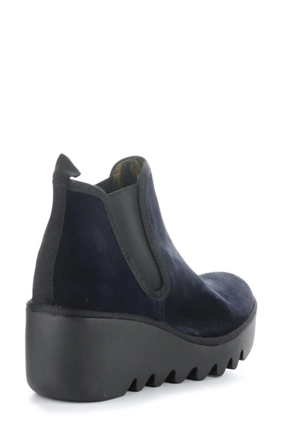 Shop Fly London Byne Wedge Chelsea Boot In 023 Navy