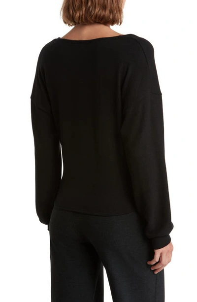 Shop Beyond Yoga Twist Up Reversible Pullover Sweater In Black