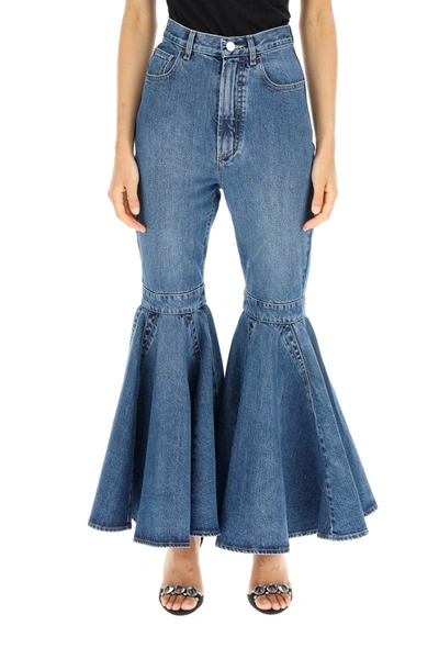 Shop Alaïa Alaia 'crinoline' Flared Jeans In Blue
