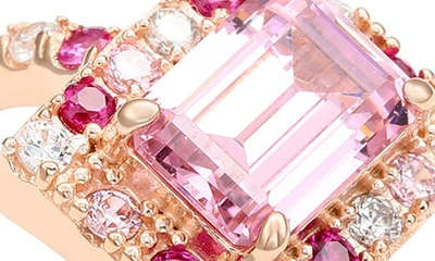 Suzy Levian Mixed Pink Cubic Zirconia Ring In Pink