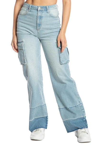 Shop Juicy Couture Loose '90s Wide Leg Cargo Jeans In Light Wash