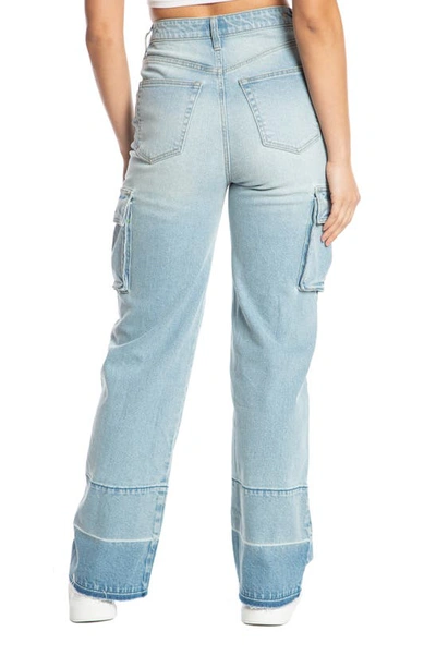 Shop Juicy Couture Loose '90s Wide Leg Cargo Jeans In Light Wash