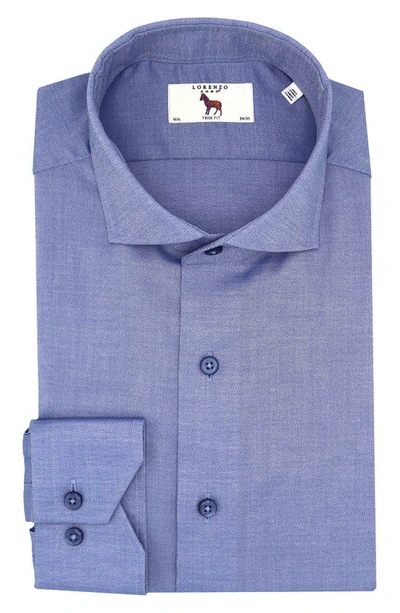 Shop Lorenzo Uomo Stretch Cotton Dress Shirt In French Blue