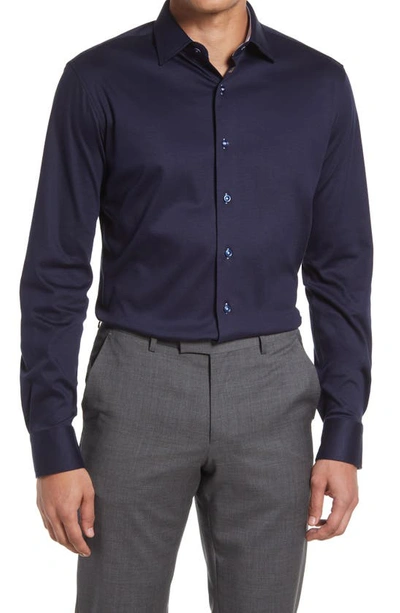 Shop Lorenzo Uomo Trim Fit Dress Shirt In Indigo