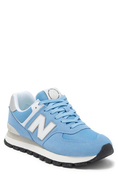 Shop New Balance 574 D Rugged Sneaker In Blue/ White