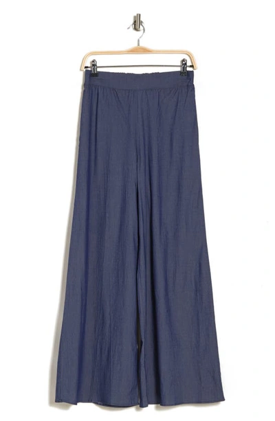 Shop Renee C Wide Leg Pull-on Pants In Indigo