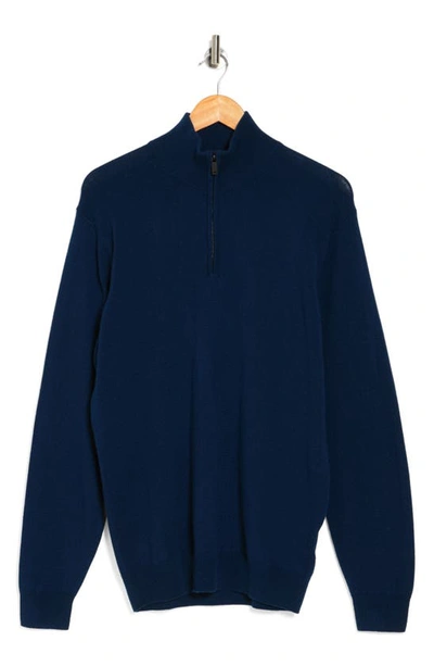 Shop Rodd & Gunn Cashmere Merino Half-zip Sweater In Midnight