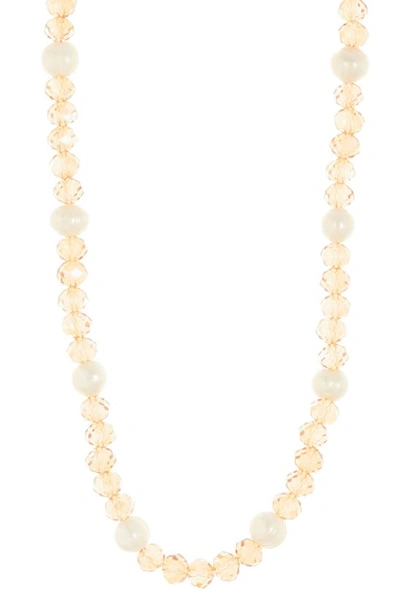 Shop Natasha Imitation Pearl Beaded Necklace In Gold