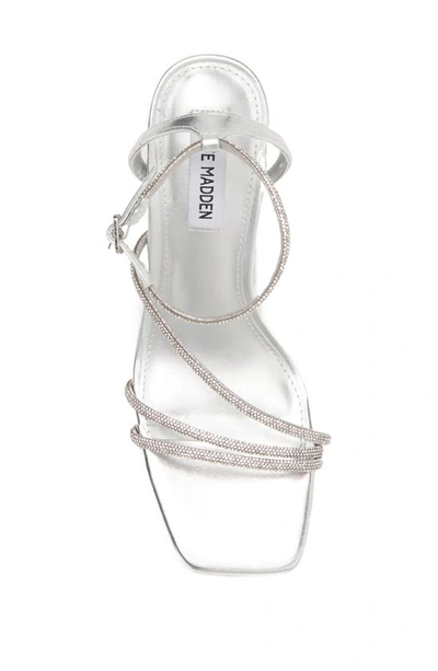 Steve Madden Meggie Crystal Ankle Strap Sandal In Rhinestone