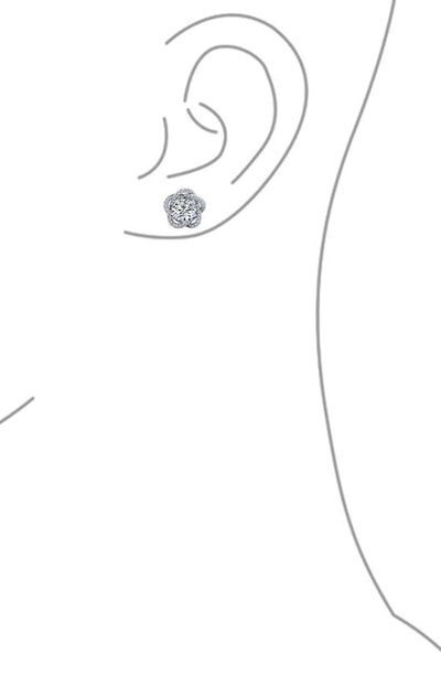 Bling Jewelry Bridal Rose Cz Clip-on Earrings In Clear