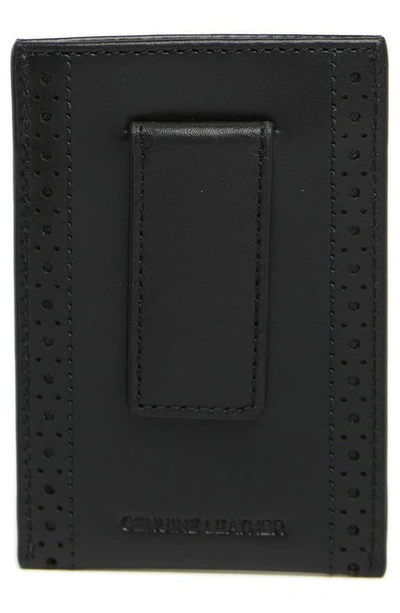 Cole Haan Brogue Card Case In Black