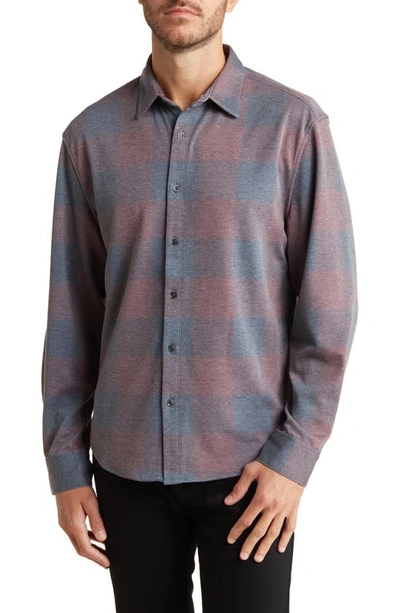 Shop Pto Collin Stockton Flannel Long Sleeve Button-up Shirt In Wine