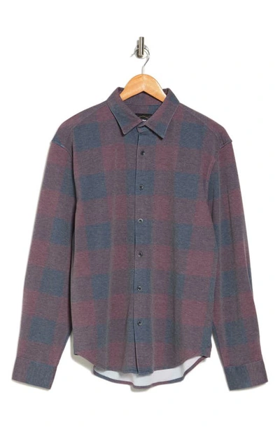 Shop Pto Collin Stockton Flannel Long Sleeve Button-up Shirt In Wine