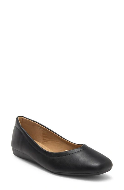 Shop Taryn Rose Faux Leather Flat In Black