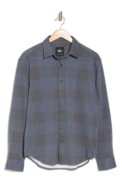 Shop Pto Collin Stockton Flannel Long Sleeve Button-up Shirt In Navy