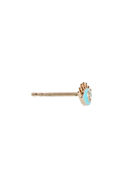 Shop Anzie X Mel Soldera Evil Eye Stud Earrings In Blue/ Gold