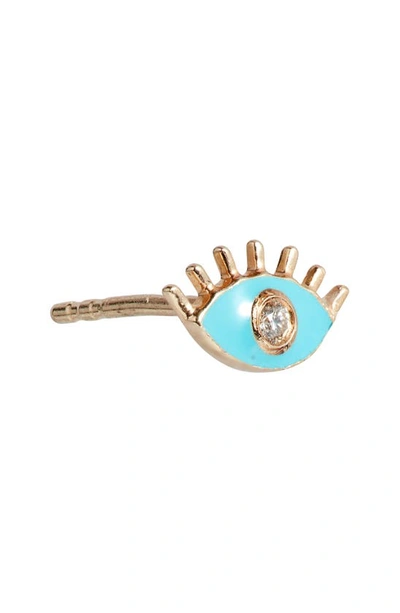 Shop Anzie X Mel Soldera Evil Eye Stud Earrings In Blue/ Gold