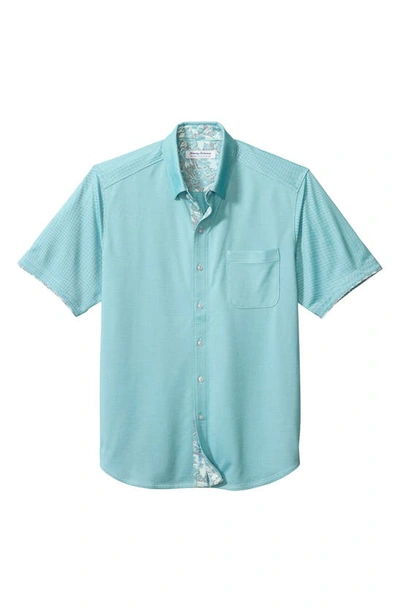 Shop Tommy Bahama San Lucio Short Sleeve Button-up Shirt In Mosaic Blue