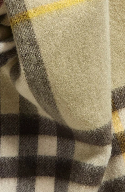 Shop Burberry Giant Check Reversible Cashmere Scarf In Stone/ Hunter