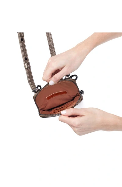 Shop Hobo Nila Leather Phone Crossbody Bag In Pewter