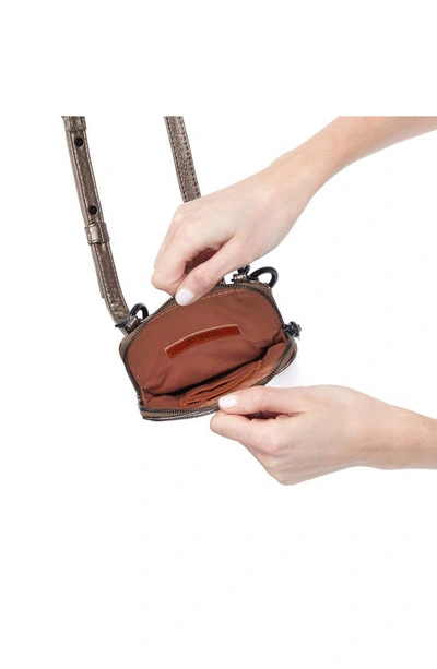 Hobo Nila Leather Phone Crossbody Bag In Pewter