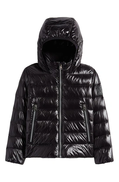 Shop Mackage Kids' Billy Water Repellent 800 Fill Power Down Recycled Nylon Puffer Jacket In Black