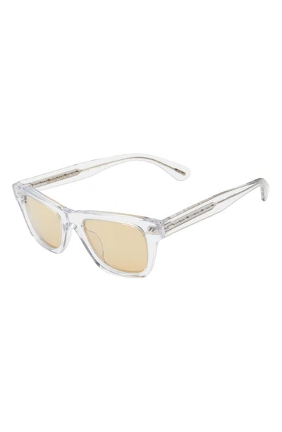 Shop Oliver Peoples 49mm Polarized Square Sunglasses In Crystal