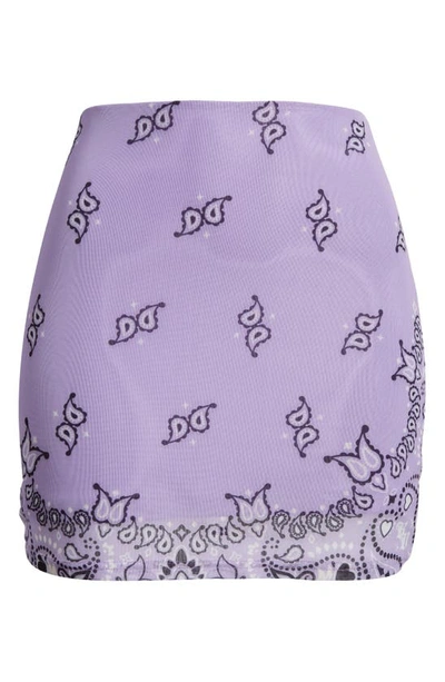 Shop Bella Dona Paisley Mesh Miniskirt In Lavender