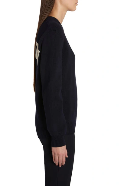 Golden Goose Distressed Cotton Blend Sweater In Dark Blue