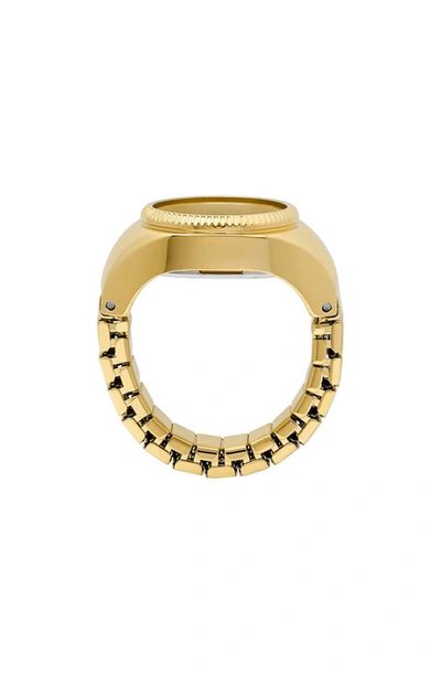 Fossil Women's Two-hand Gold-tone Stainless Steel Ring Watch, 15mm In Gold
