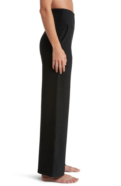 Shop Beyond Yoga Space Dye Wide Leg Pants In Darkest Night