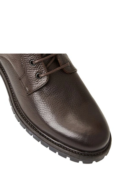 Shop Bruno Magli Hunter Stretch Lace-up Leather Boot In Dark Brown
