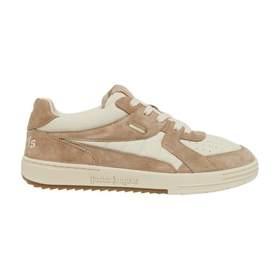 Shop Palm Angels Palm University Suede Sneakers In White_camel
