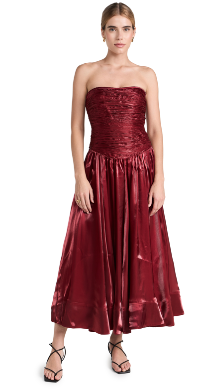 Shop Aje Regent Midi Dress Garnet Red